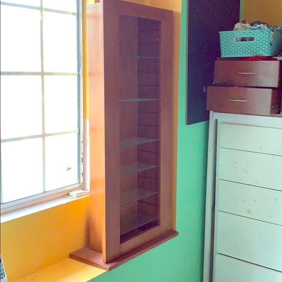 Wooden and glass shelf